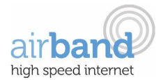 the airband logo with the words high speed internet